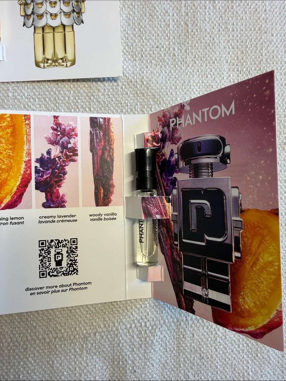 Paco Rabanne Sample Card Set of 5 Fame Snd Phantom NEW